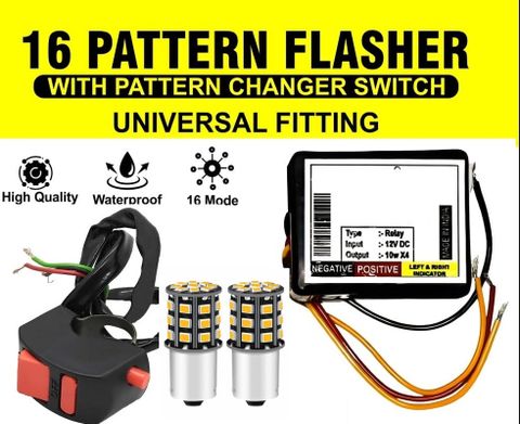 LOVMOTO Bike Hazard Flasher, 4pcs Indicator light 16 Patterns
