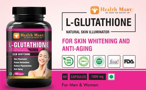 Health Mart L glutathione Skin Whitening Capsule with vitamin C, E, Biotin & Grape seed Ext Price in India