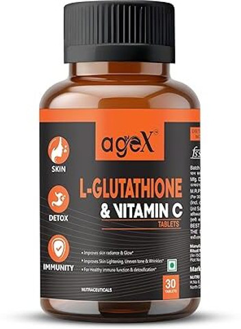 now glutathione 500mg bottle image AGE-X AgeX L-Glutathione + Vitamin C Tablets Price in India 25-sale ⏰ Why Fasting Before Contains:10 sterile vials x 238 mg/0.0084 oz.