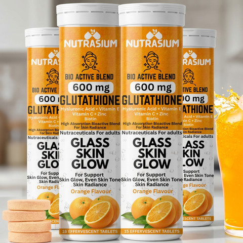 nutrasium l-glutathione 600 mg with hyaluronic acid for skin whitening and glow Price in India Xemirates Gluta Glow