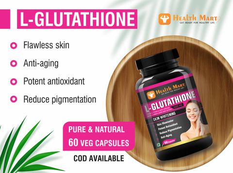 Health Mart L glutathione Skin Whitening Capsule with vitamin C, E, Biotin & Grape seed Ext Price in India