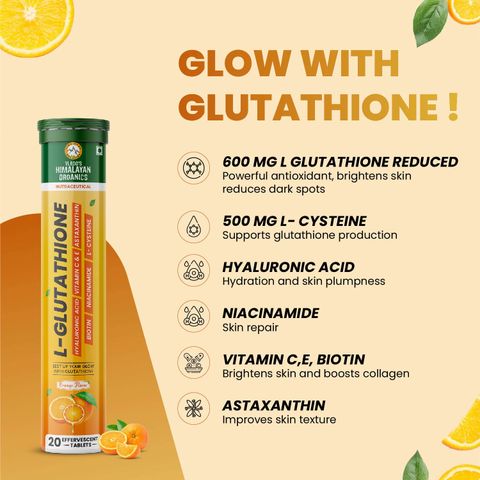glutathione himalaya Vlado's Himalayan Organics L-Glutathione Skin Glow Effervescent Tablet 500mg for Clear & Youthful Skin Price in India Size:120ct 400mg Gel Caps