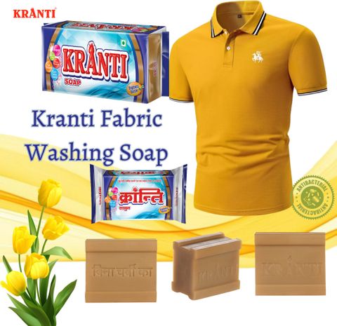 kranti Super Laundry Soap 800g|Detergent Bar|Pack of 4|200g each