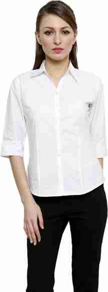 Zx3 Women Solid Formal White Shirt - Buy White Zx3 Women Solid