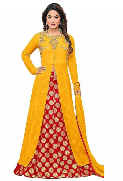red and yellow dress 70's Mustard yellow, purple color block Vida Antigua Collective A removable belt defines the waist Melina Orange & Pink Floral