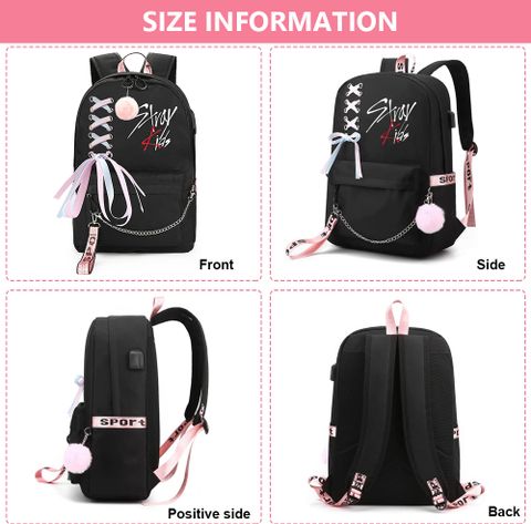 PALAY Travel Bag K-pop Stray Kids Letter,School with Pencil Case