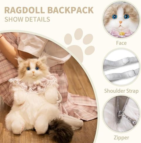 Opnex Cute Cat Shape Sling Bag for Girls | Soft Plush Crossbody 2