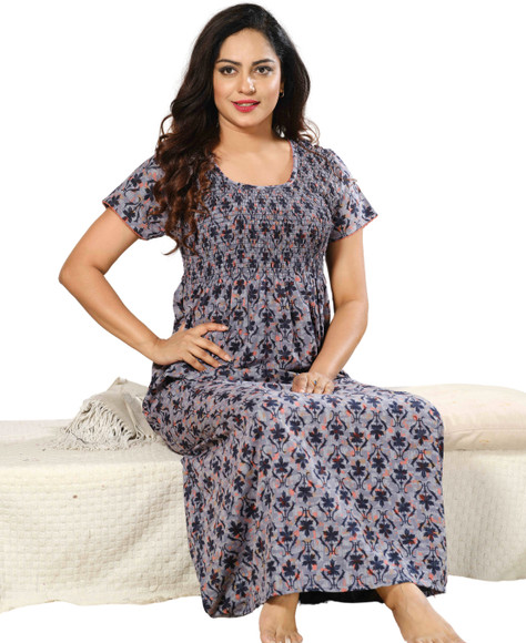 flipkart night dress for ladies Mangai Women Nightdress, Smokey Nighty Nighty _okendo:syndication_key:CL136895037