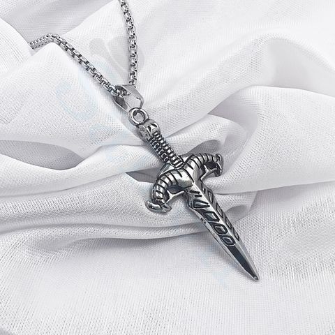 Trinket World Silver Classic Warrior Sword Pendant Locket Chain