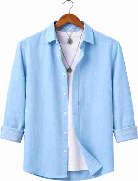 INDIAN GARRAGE HUB Men Regular Fit Solid Spread Collar Casual Shirt - Image 5