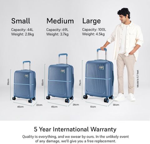 Urban Jungle by Safari Caliber Azure Check-in Suitcase 8 Wheels