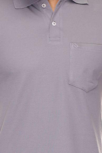 SKYKNIT Solid Men Polo Neck Grey T-Shirt - Buy SKYKNIT Solid Men