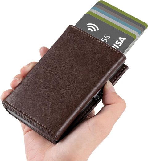 deadlook Brown Genuine Leather RFID Card Holder (6 Card Slots) - Image 6