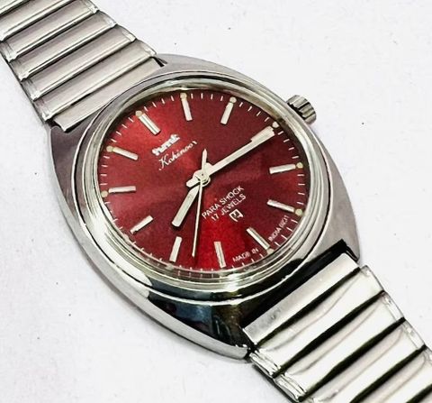 DIXOT Vintage HMT kohinoor light Red 17 Jewels Hand Winding Mens