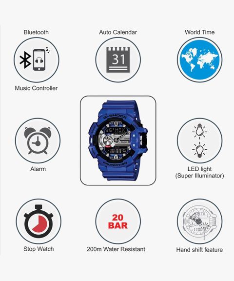 CASIO GBA-400-2ADR G-SHOCK Bluetooth G'Mix Analog-Digital Watch