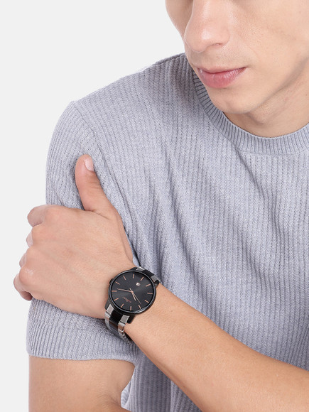 FOREST Analog Silver Black Chain Watch For Men Analog Watch - For