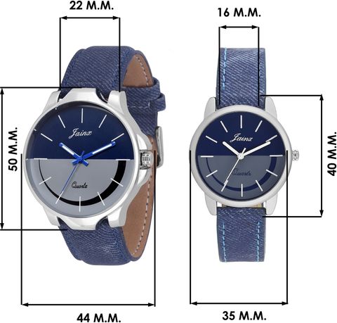 JAINX Multi Color Dial Denim Strap Analog Watch - For Couple - Buy
