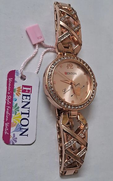 FENTON WATCHES Analog Wrist Watch for Women |Round Rose Gold Dial