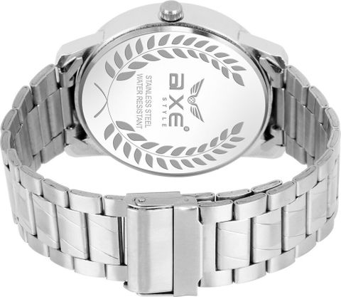 AXE Style Black Mens Watch & Steel Chain Day & Date Branded Wrist