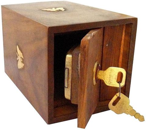 ydv toys Handmade Wooden Butterfly Money Bank with Lock - Image 7