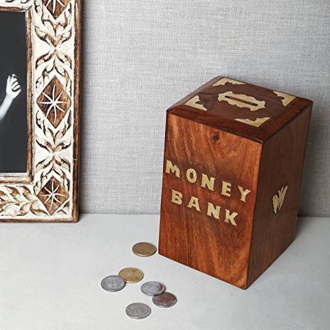 ydv toys Handmade Wooden Butterfly Money Bank with Lock - Image 8
