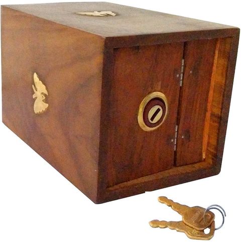 ydv toys Handmade Wooden Butterfly Money Bank with Lock - Image 6