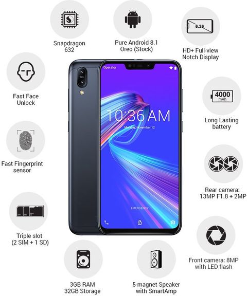 ASUS ZenFone Max M2 (32 GB Storage, 3 GB RAM) Online at Best Price