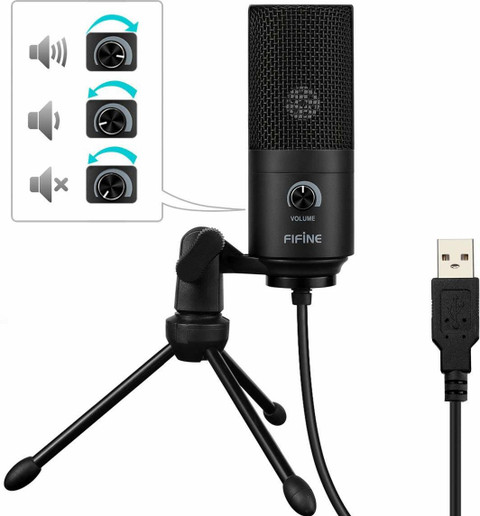 FIFINE K669B Metal USB Microphone Condenser for Recording Windows