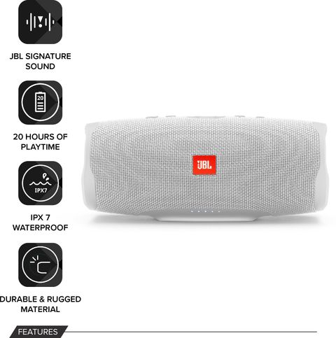 JBL Charge4 ホワイト【箱付き】 Buy JBL Charge 4 - 20Hrs Playtime, IPX7 with In-Built Powerbank 30