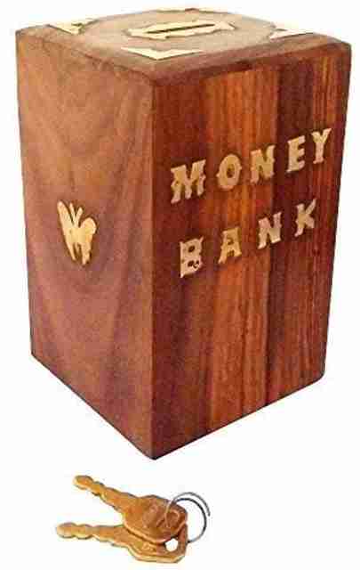 ydv toys Handmade Wooden Butterfly Money Bank with Lock - Image 5