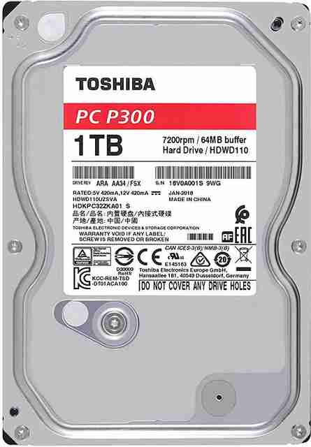 TOSHIBA HDWD110UZSVA 1 TB Desktop Silver SATA Internal Hard Disk