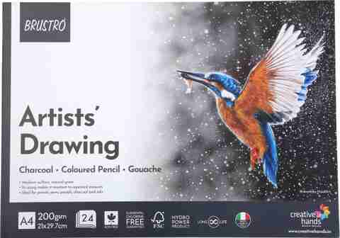 BRuSTRO Artist Drawing Glued Pad, 200 GSM, A4-24 Sheets Sketch Pad (24 Sheets) - Image 5