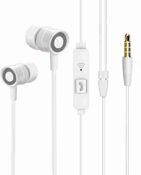 Meyaar Metal Earphones with High Bass Wired Headset with Mic Wired Gaming Headset (White, In the Ear) - Image 2