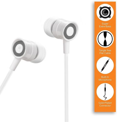 Meyaar Metal Earphones with High Bass Wired Headset with Mic Wired Gaming Headset (White, In the Ear) - Image 5