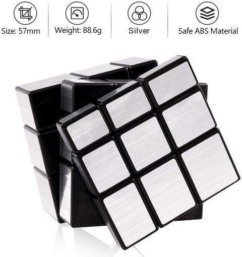 Authfort 2x2, 3x3, Pyramid & Mirror Cube Combo (4 Pieces, Silver) - Image 8