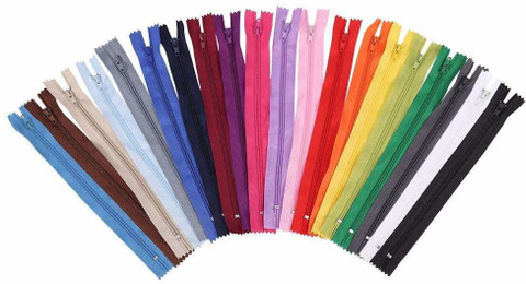 PMW Polyester Auto-Lock 8-inches Zip for Pants, Multicolour - Set