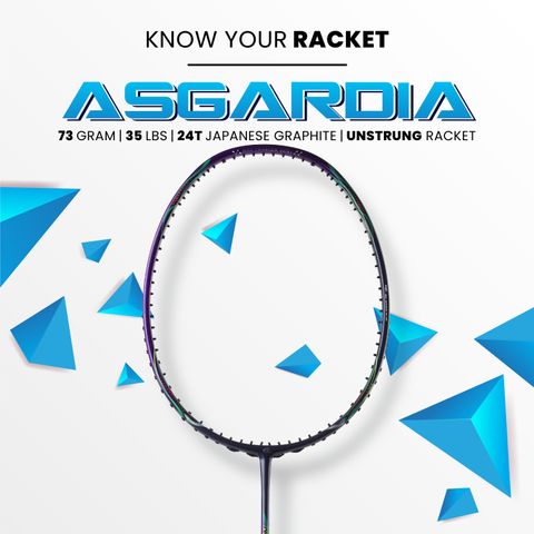 apacs Asgardia Lite (73G, 35 LBS) Purple, Blue Unstrung Badminton