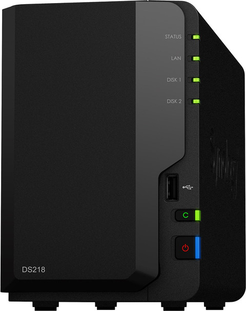 外付けハードディスク・ドライブ Synology DS218 NAS DiskStation Synology DiskStation DS218 0 TB External Hard Disk Drive (HDD