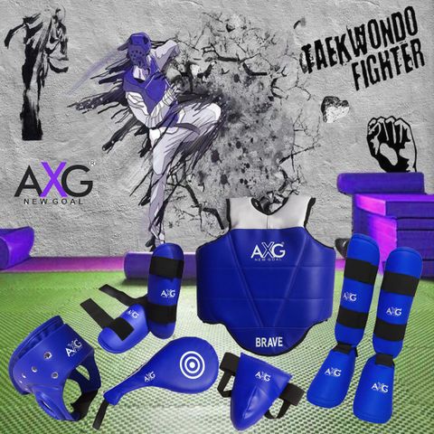 AXG NEW GOAL Contribute Karate Taekwondo Muay Thai Kick Kickboxing MMA Kit (6 items) 4-9yrs Boxing Kit - Image 3