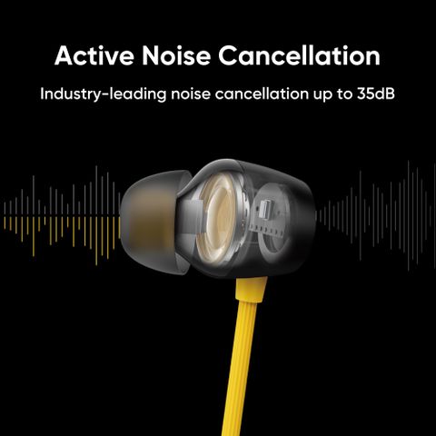 realme Buds Wireless Pro with Active Noise Cancellation (ANC) Bluetooth Headset (Yellow, In the Ear) - Image 4