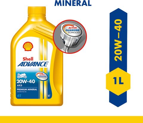 Shell Advance AX5 4T 20W-40 Engine Oil 1L - Image 6