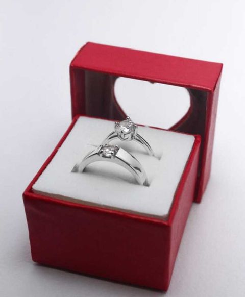 PREMIUM TRADE Valentine's Special Adjustable Exclusive Couple Rings for Girls and Boys Valentine Day Propose Your Girlfriend Brass Cubic Zirconia Sterling Silver Plated Ring Set - Image 6