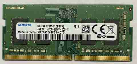 Samsung PC4-2666V, 1RX16, SODIMM LAPTOP MEMORY DDR4 4 GB (Single