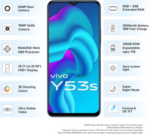 vivo Y53s (Deep Sea Blue, 128 GB) (8 GB RAM) - Image 6