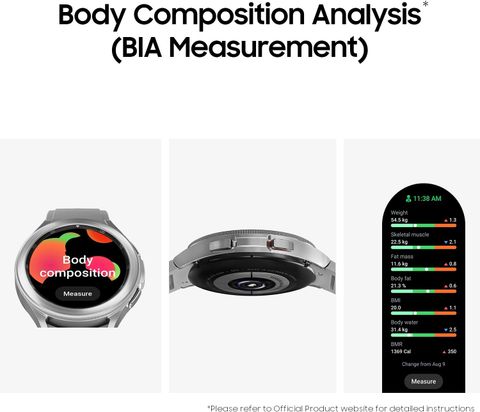 Samsung Watch 4 Classic, 46mm Super AMOLED LTE, Calling Body Composition Tracking (Silver Strap, Free Size) - Image 7