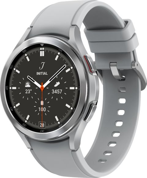 Samsung Watch 4 Classic, 46mm Super AMOLED LTE, Calling Body Composition Tracking (Silver Strap, Free Size) - Image 5