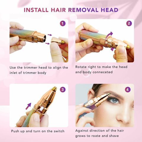 MACVL5 Face Hair Removal & Eyebrow Trimmer, Rechargeable, White - Image 6