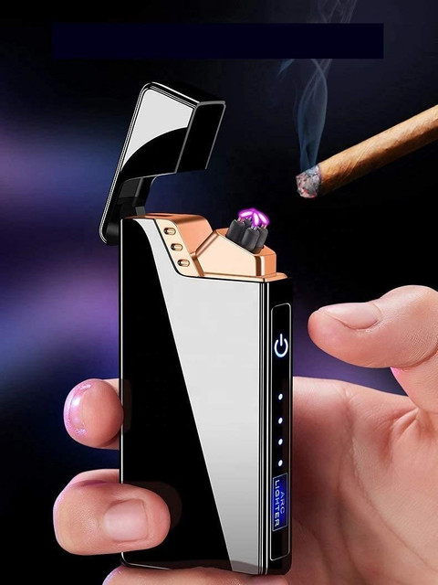 TAVA New Plasma Arc Cigarette Lighter for Men,Smoking, Gifts, Electric Arc Lighter Plasma Flameless Windproof Lighter with Battery Display USB Rechargeable Lighter
