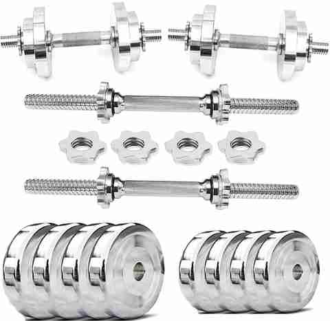 HACKERX 14 kg Adjustable Steel Dumbbell Set (2.5kg x 4 + 1kg x 4) - Image 5