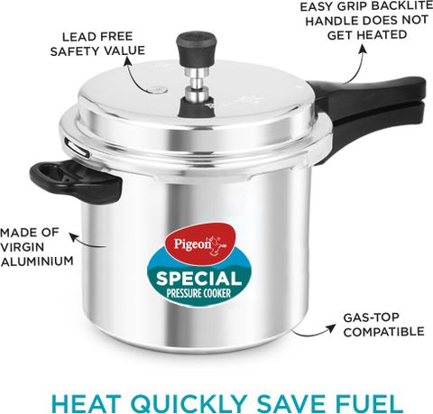 Pigeon Special 7.5L Induction Bottom Aluminium Pressure Cooker - Image 6